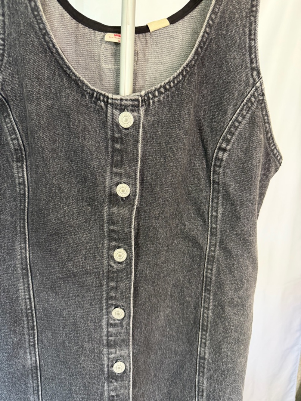 Levi’s Tuli Denim Mini Dress Black Stonewash Size M NWT - Picture 5 of 12